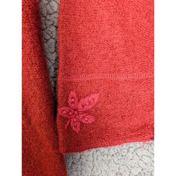 Cabela's Boiled Wool Cardigan Sweater Womens L Rust Red Button Up Pockets - Picture 8 of 11
